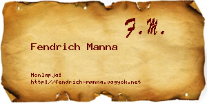 Fendrich Manna névjegykártya